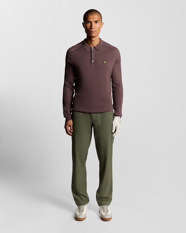 lyle & scott Golf Long Sleeve Polo Shirt Berry