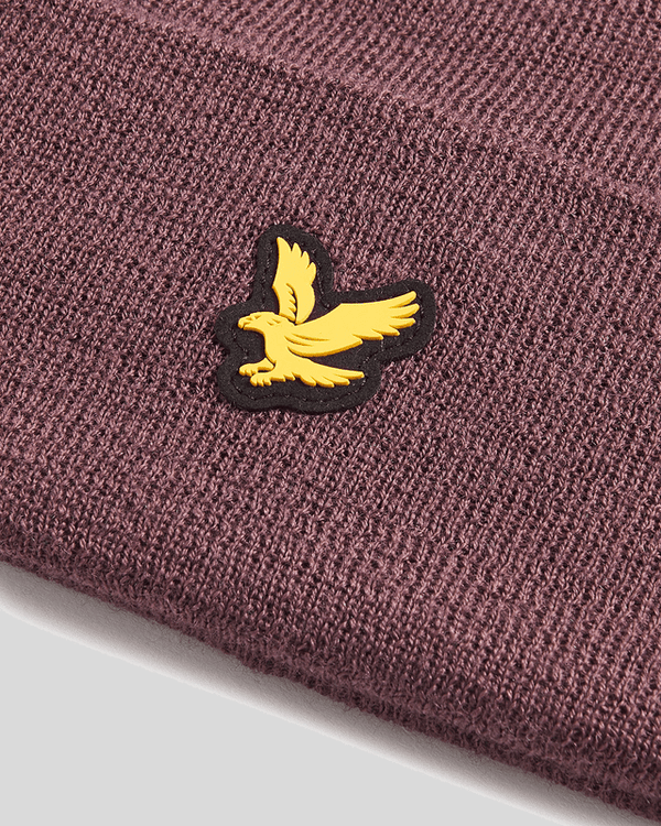 Lyle & Scott Golf Merino Wool Blend Beanie Berry