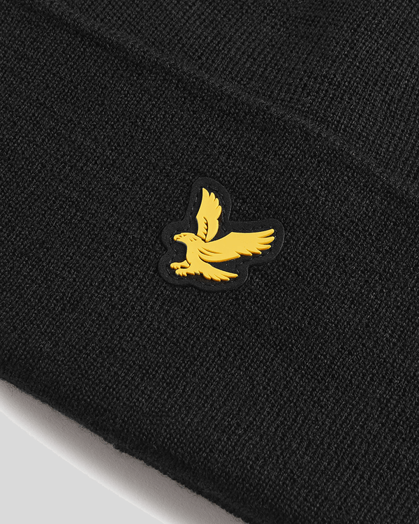 Lyle & Scott Golf Merino Wool Blend Beanie Jet Black