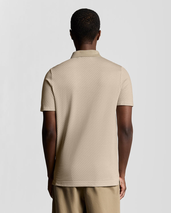 Lyle & Scott Graphic Jacquard Polo Shirt Natural