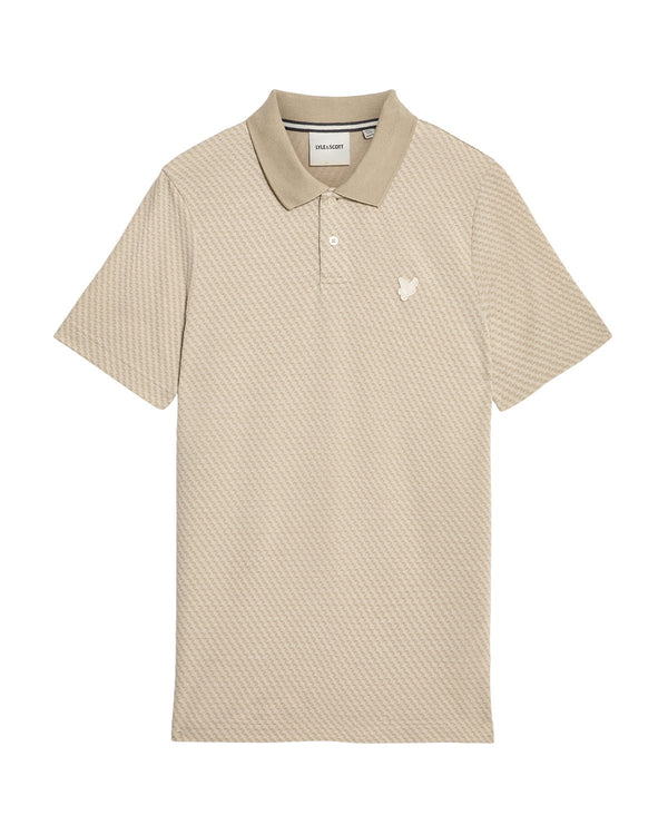 Lyle & Scott Graphic Jacquard Polo Shirt Natural