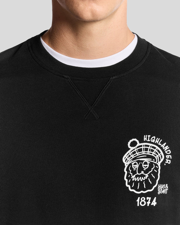Lyle & Scott Highlander Graphic Sweatshirt Jet Black