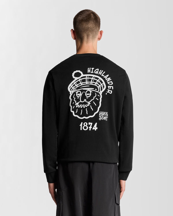 Lyle & Scott Highlander Graphic Sweatshirt Jet Black