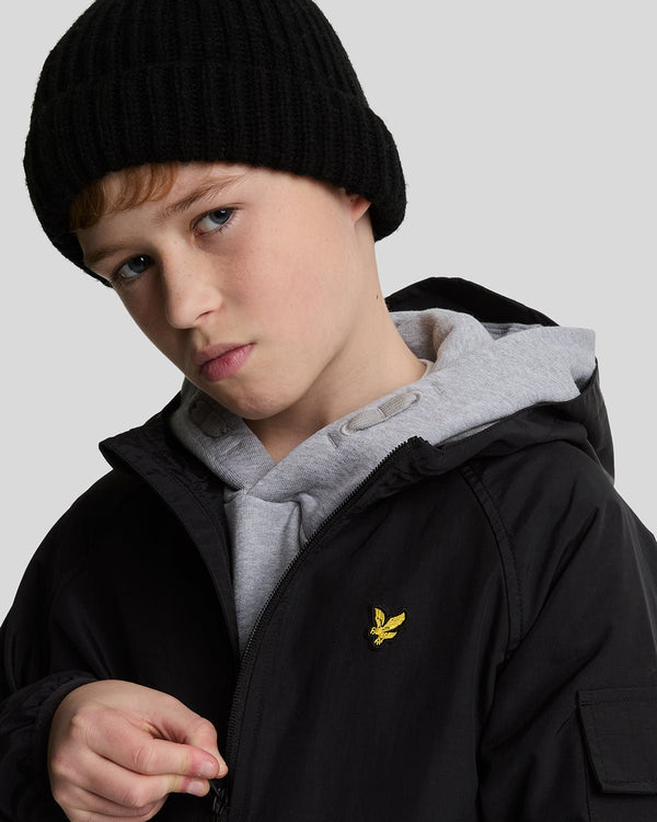 Lyle & Scott Hooded Windbreaker Jacket Jet Black