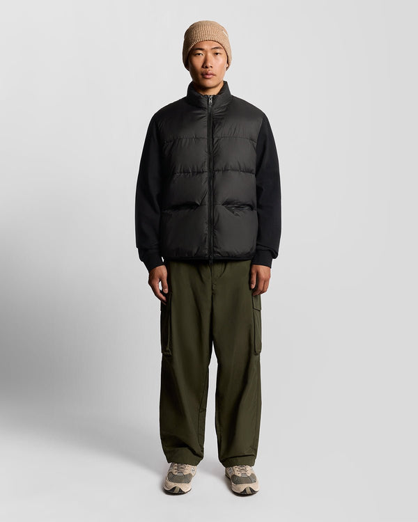 lyle & scott Hybrid Puffer Jacket Jet Black