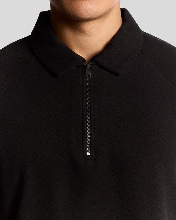 Lyle & Scott Interlock Zipped Polo Shirt Jet Black