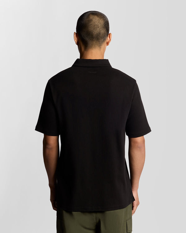 Lyle & Scott Interlock Zipped Polo Shirt Jet Black