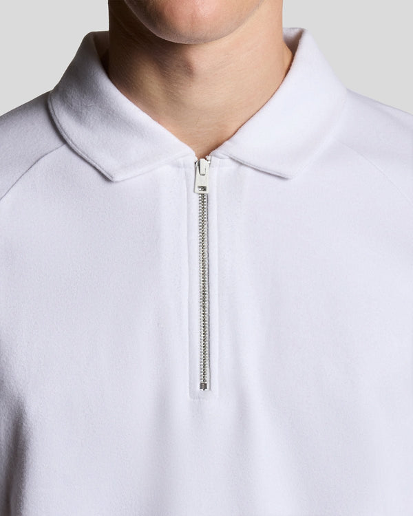 Lyle & Scott Interlock Zipped Polo Shirt White