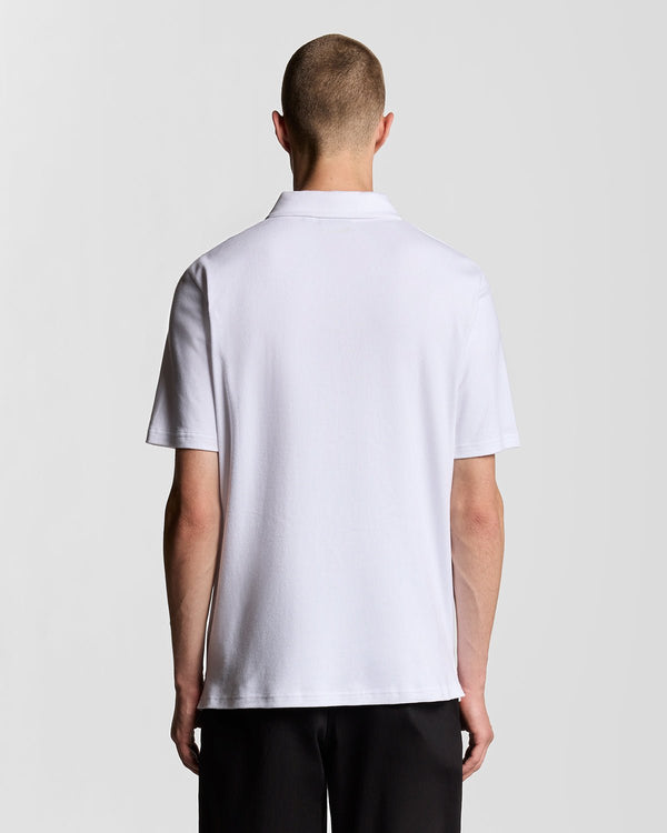 Lyle & Scott Interlock Zipped Polo Shirt White
