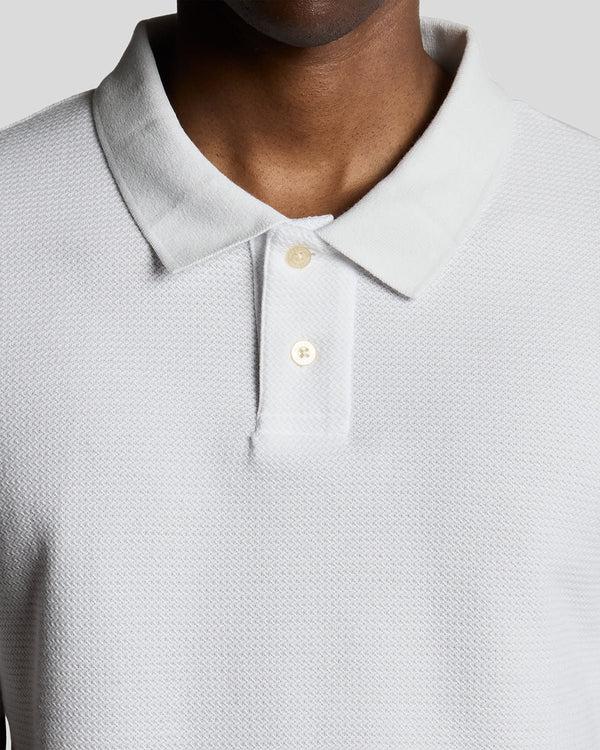 Lyle & Scott Jacquard Dobby Knit Polo Shirt White