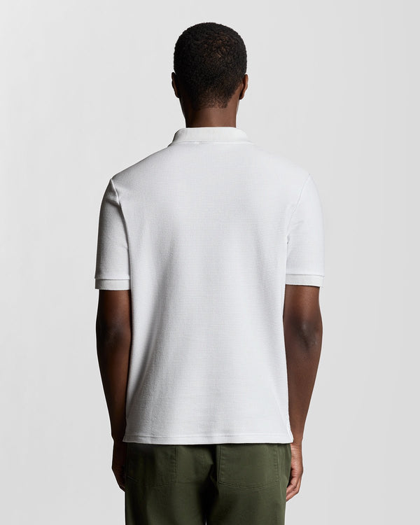 Lyle & Scott Jacquard Dobby Knit Polo Shirt White
