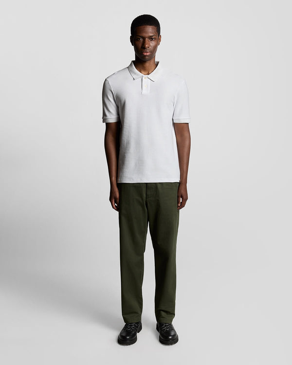 lyle & scott Jacquard Dobby Knit Polo Shirt White