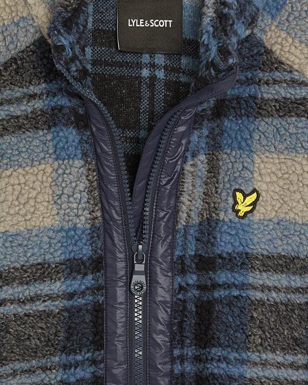 Lyle & Scott Jacquard Sherpa Fleece Jacket Navy