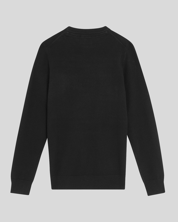 lyle & scott L&S Monogram Crew Neck Jumper Jet Black