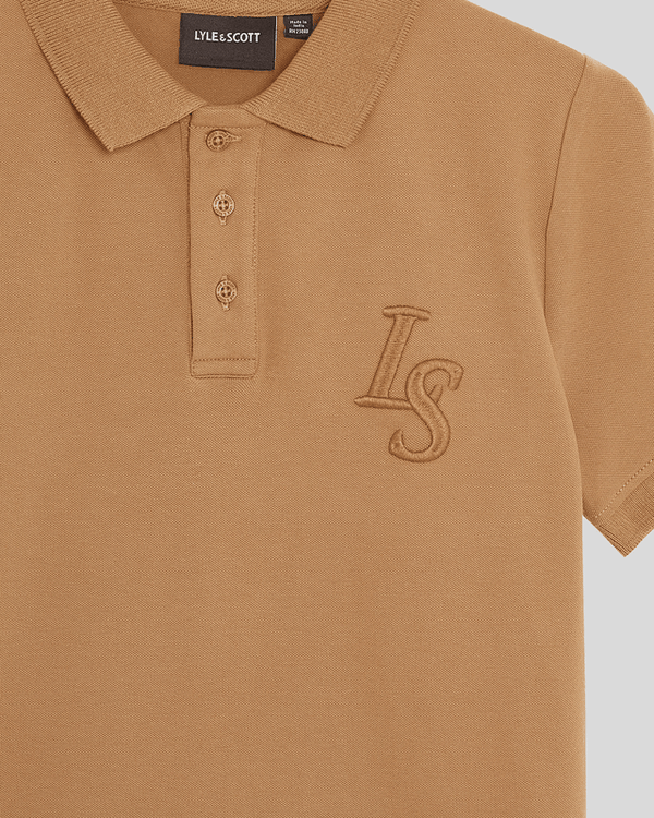 Lyle & Scott L&S Monogram Polo Shirt Tigers Eye