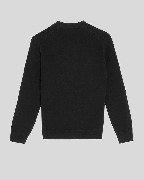 lyle & scott L&S Monogram V Neck Cardigan Jet Black