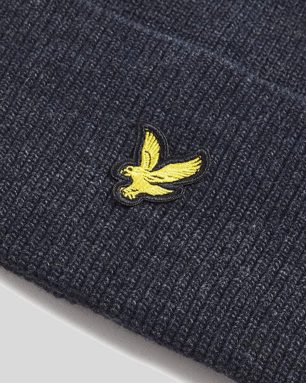Lyle & Scott Lambswool Blend Beanie Dark Navy Marl