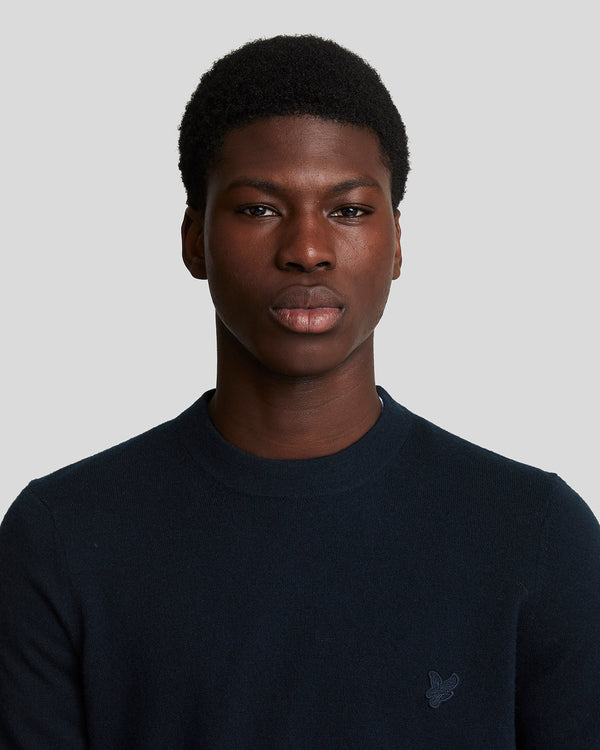 Lyle & Scott Lambswool Crew Neck Jumper Dark Navy