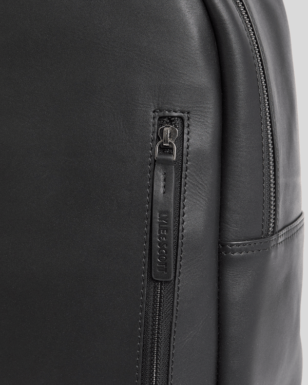 Lyle & Scott Leather Backpack Jet Black