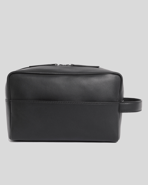 lyle & scott Leather Washbag Jet Black