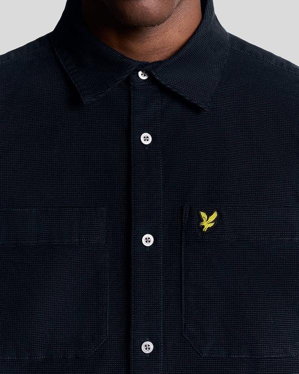 Lyle & Scott Lightweight Needle Cord Shirt Dark Navy