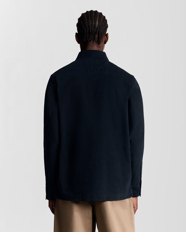 Lyle & Scott Lightweight Needle Cord Shirt Dark Navy