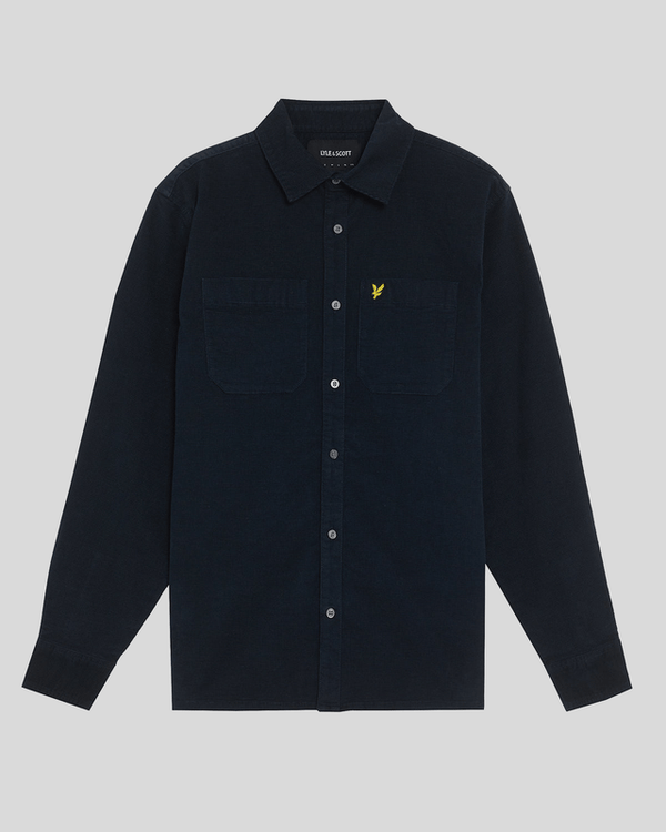 Lyle & Scott Lightweight Needle Cord Shirt Dark Navy