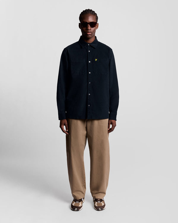 lyle & scott Lightweight Needle Cord Shirt Dark Navy