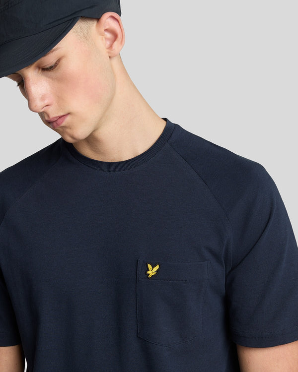 Lyle & Scott Linen Blend Raglan T-Shirt Dark Navy