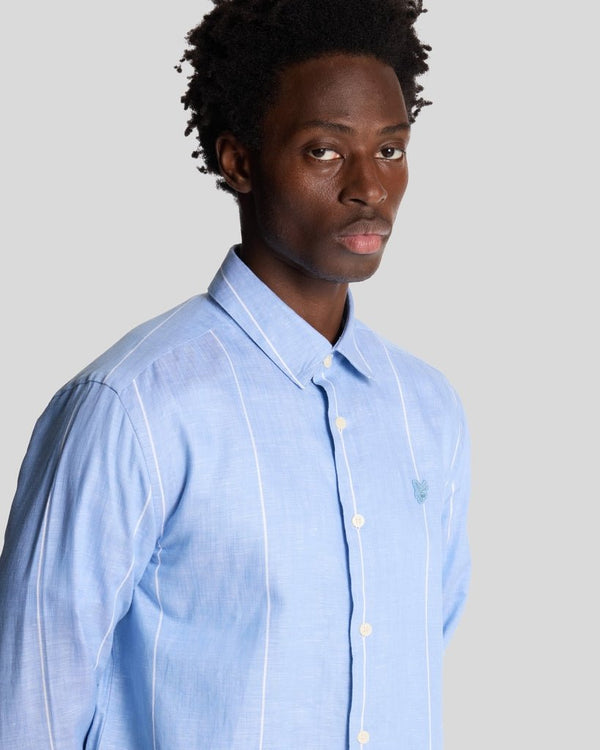 Lyle & Scott Linen Stripe Long Sleeve Shirt Allure