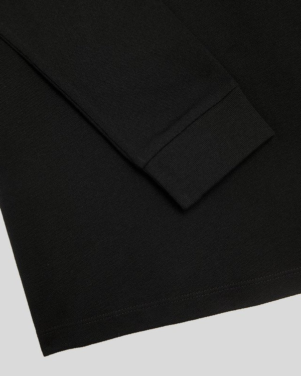 Lyle & Scott Long Sleeve Cotton Polo Shirt Jet Black