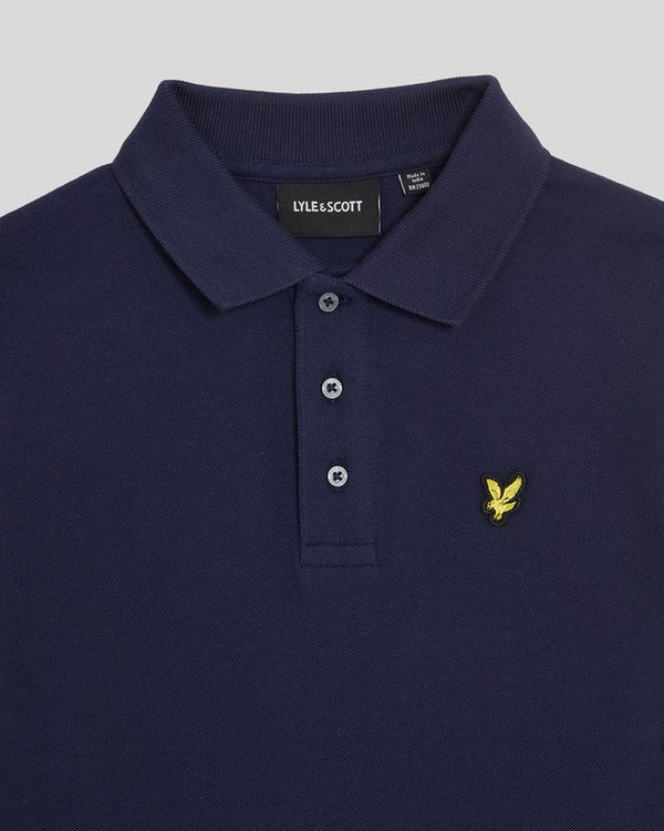 lyle & scott Long Sleeve Cotton Polo Shirt Navy