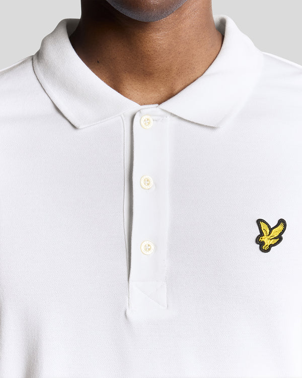 Lyle & Scott Long Sleeve Cotton Polo Shirt White