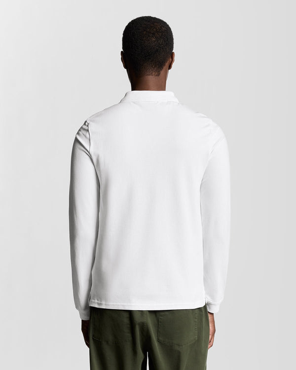 Lyle & Scott Long Sleeve Cotton Polo Shirt White