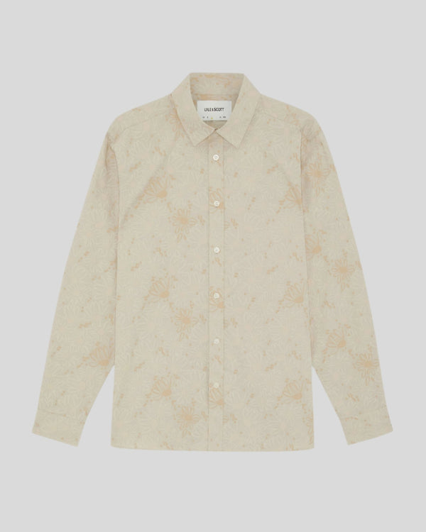 Lyle & Scott Long Sleeve Floral Shirt Putty
