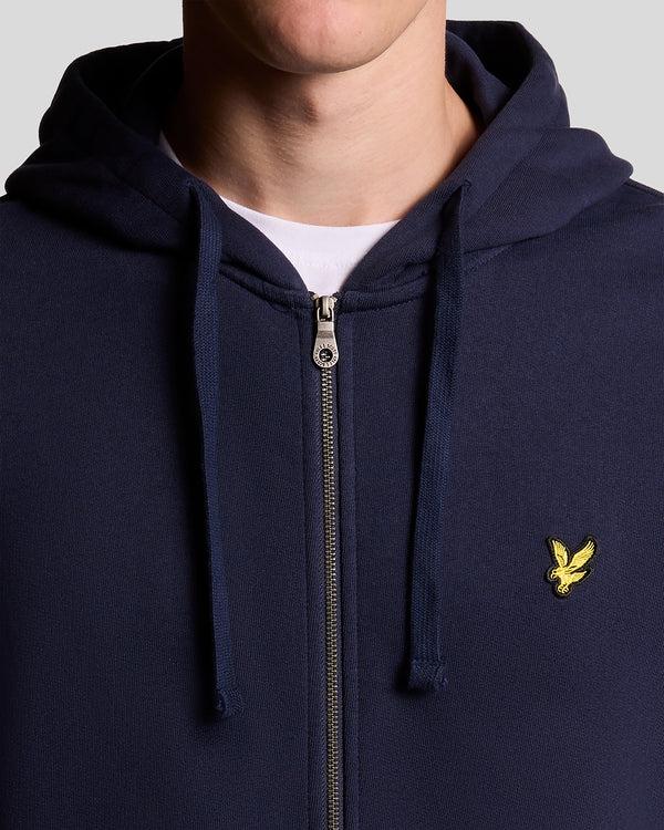 Lyle & Scott Loopback Cotton Full Zip Hoodie Navy