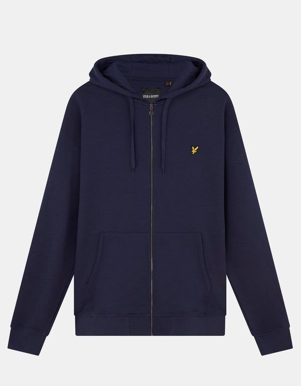 Lyle & Scott Loopback Cotton Full Zip Hoodie Navy