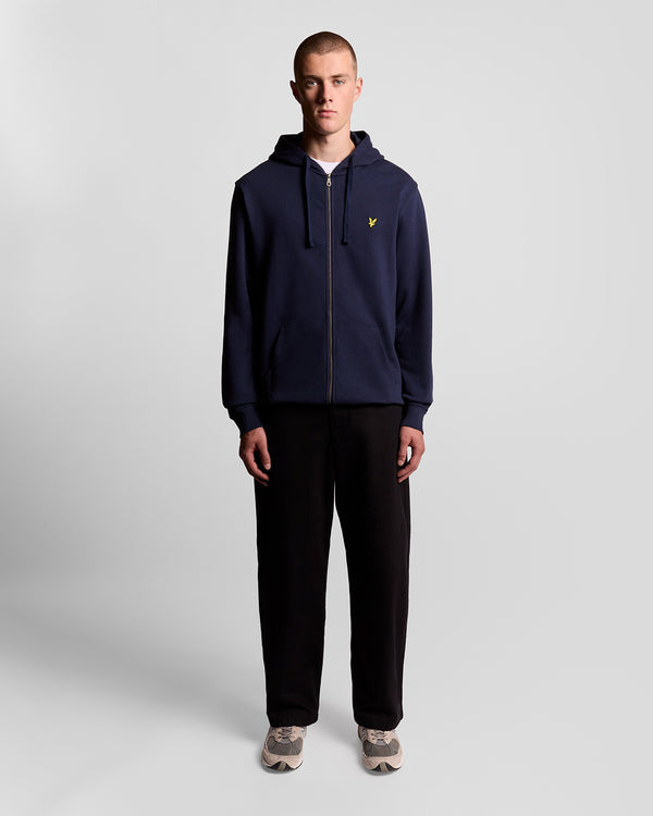 lyle & scott Loopback Cotton Full Zip Hoodie Navy