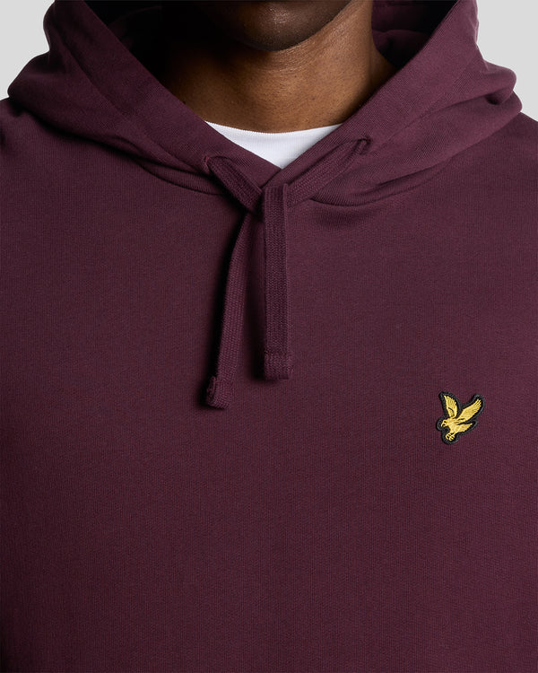 Lyle & Scott Loopback Cotton Hoodie Burgundy