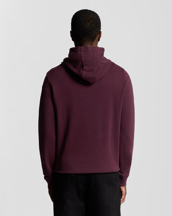 Lyle & Scott Loopback Cotton Hoodie Burgundy