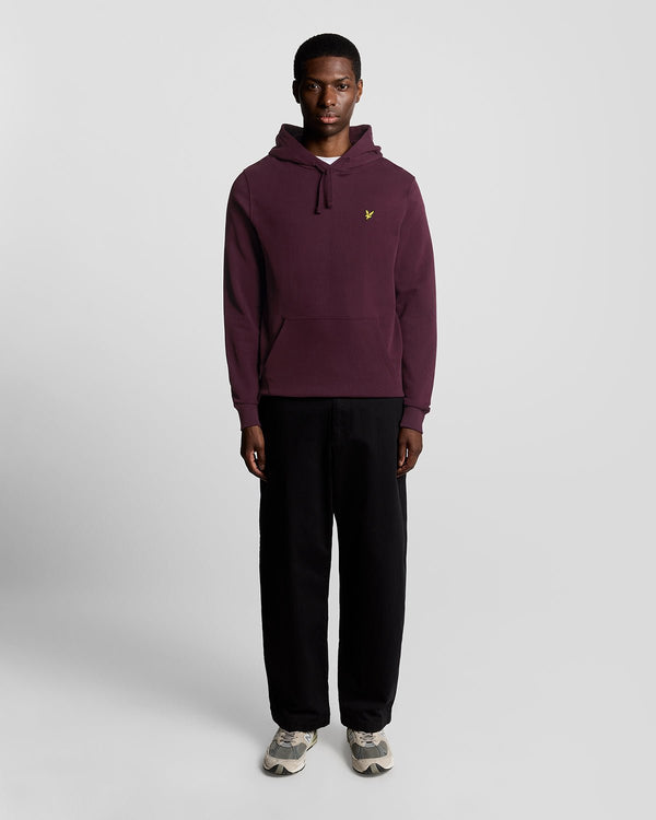 lyle & scott Loopback Cotton Hoodie Burgundy