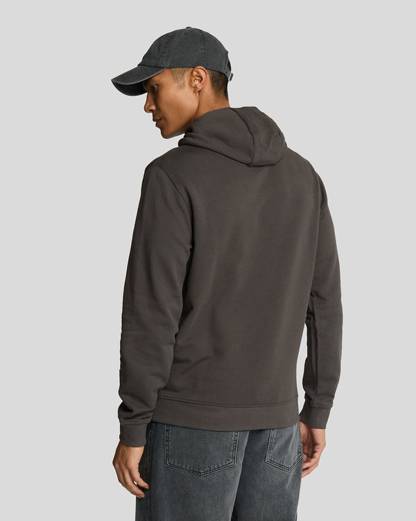 Lyle & Scott Loopback Cotton Hoodie Gunmetal