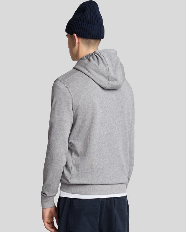 Lyle & Scott Loopback Cotton Hoodie Mid Grey Marl