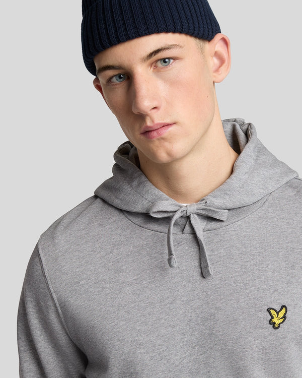 Lyle & Scott Loopback Cotton Hoodie Mid Grey Marl