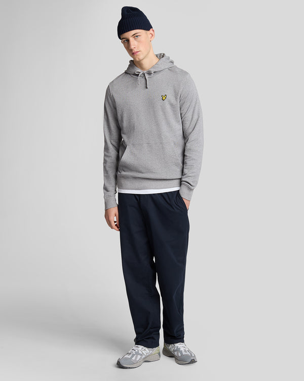 lyle & scott Loopback Cotton Hoodie Mid Grey Marl