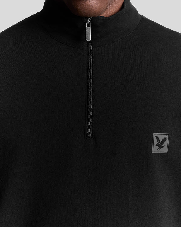 Lyle & Scott Loungewear 1/4 Zip Sweatshirt Jet Black