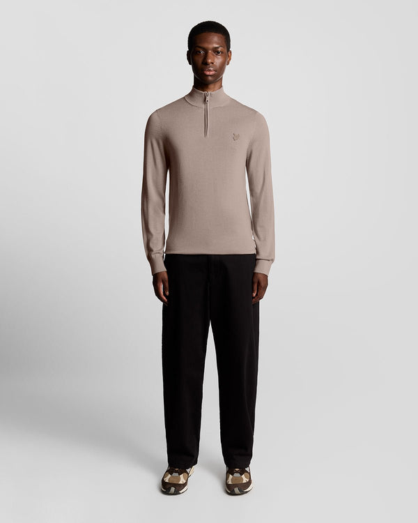 lyle & scott Merino Wool 1/4 Zip Jumper Cinder