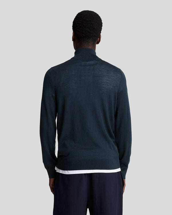 Lyle & Scott Merino Wool 1/4 Zip Jumper Dark Navy