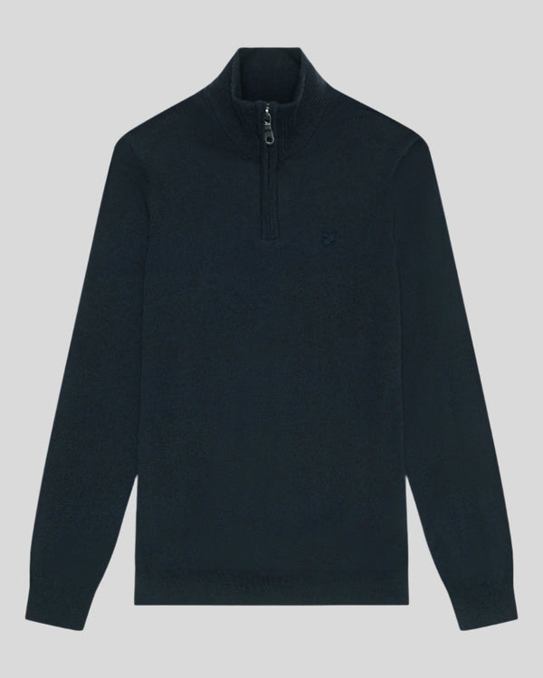 Lyle & Scott Merino Wool 1/4 Zip Jumper Dark Navy