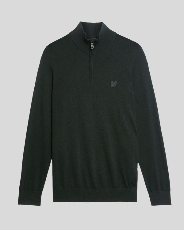 Lyle & Scott Merino Wool 1/4 Zip Jumper Jet Black